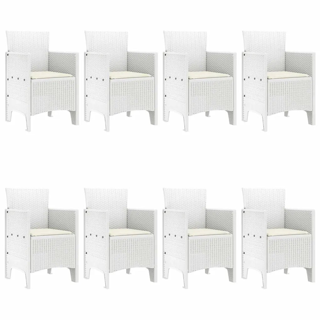 Set da Pranzo per Giardino 9 pcs Bianco Polipropilene 3378586