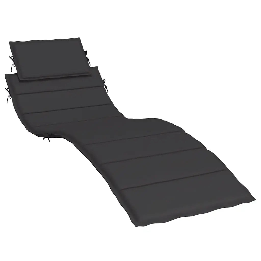 Cuscino per Lettino Nero 186x58x4 cm in Tessuto Oxford 314165