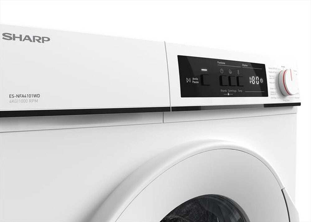 Lavatrice A Carica Frontale Sharp ES NFA4101WD 4 Kg Classe D 1000 Giri (A84,5xL59,7xP36,2) Bianco