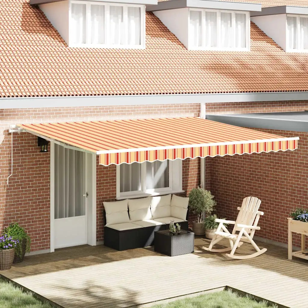 vidaXL Tenda Retrattile Giallo, arancione 450 × 300 cm Tessuto