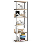 Scaffale stile industriale con ripiani in legno 60 cm Nera, Quercia Sonoma 60x32x192 cm