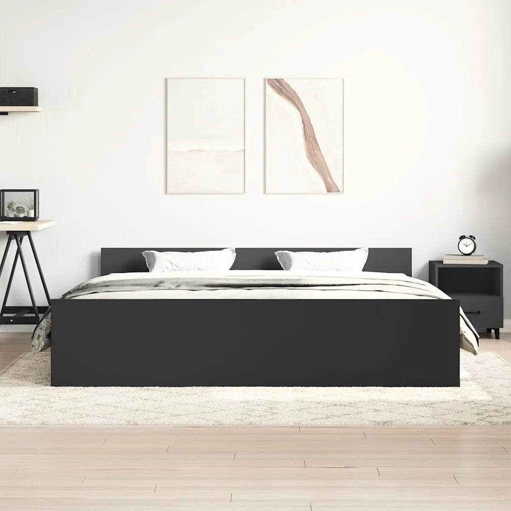 Giroletto con Testiera e Pediera Nero 160x200 cm 3203762