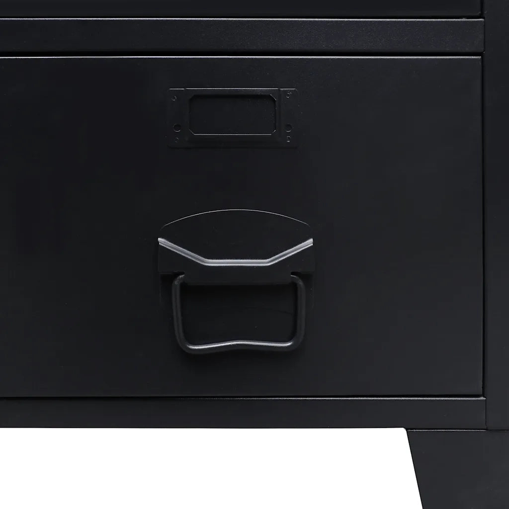 Armadio in Metallo in Stile Industriale 67x35x107 cm Nero CFW8201928
