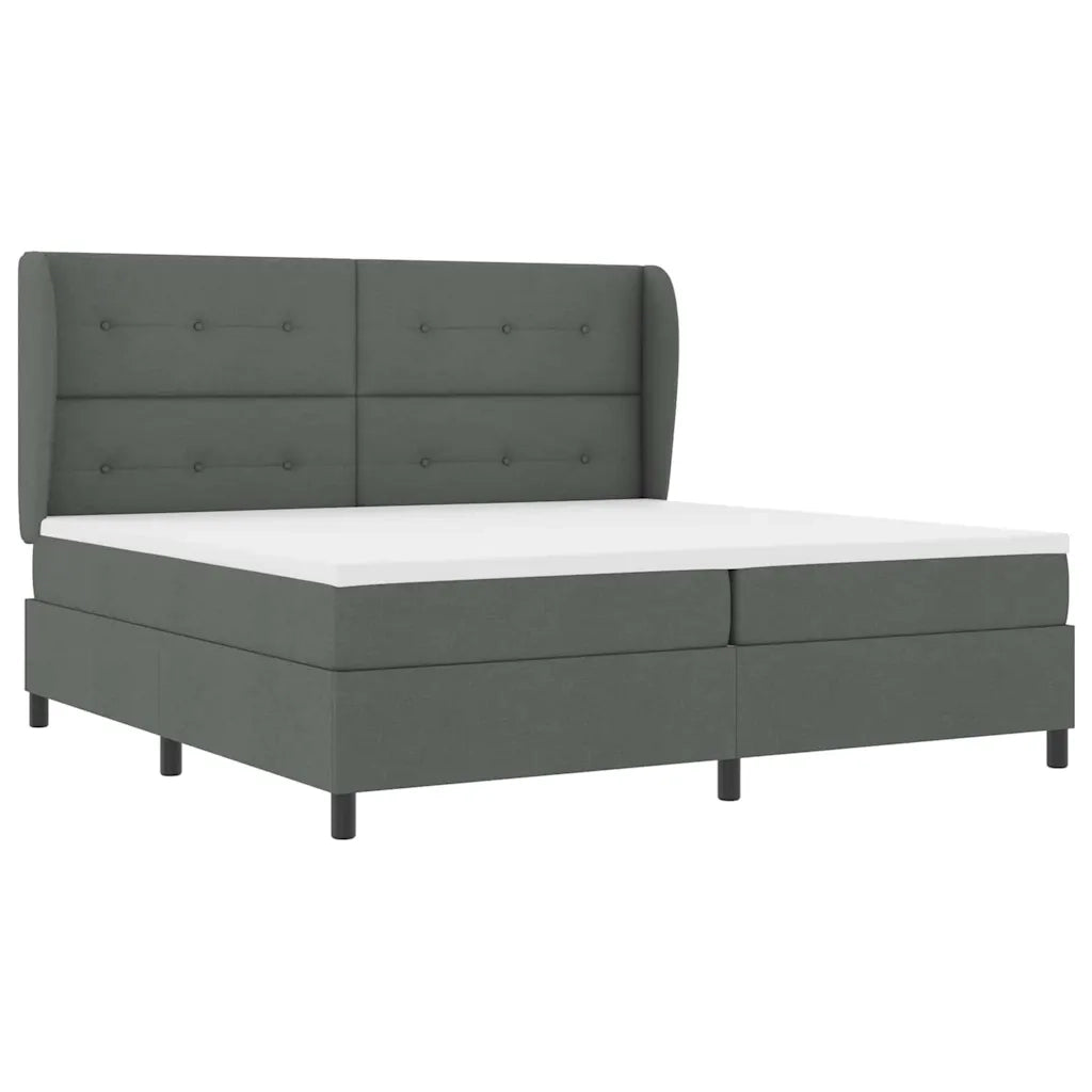 Letto a molle con materasso Grigio scuro 200 x 200 cm Tessuto 3340586