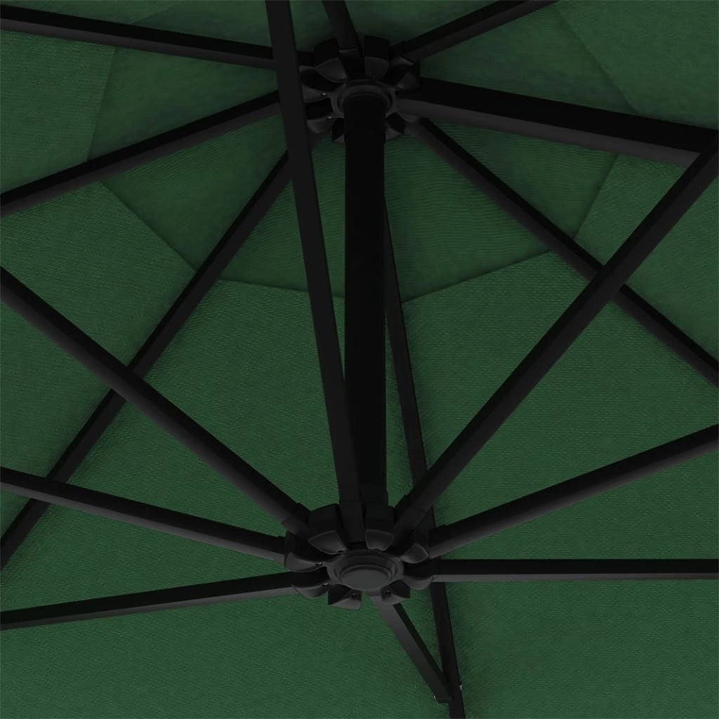 Ombrellone da parete con palo in metallo e LED 300 cm verde 02_0008697