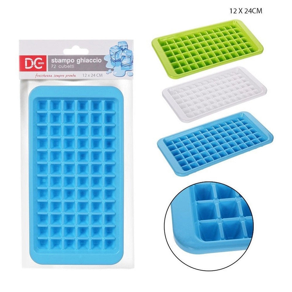 Trade Shop - Stampo Ghiaccio 72 Cubetti 12x24cm Vaschetta In Vari Colori Assortiti 0214133 -