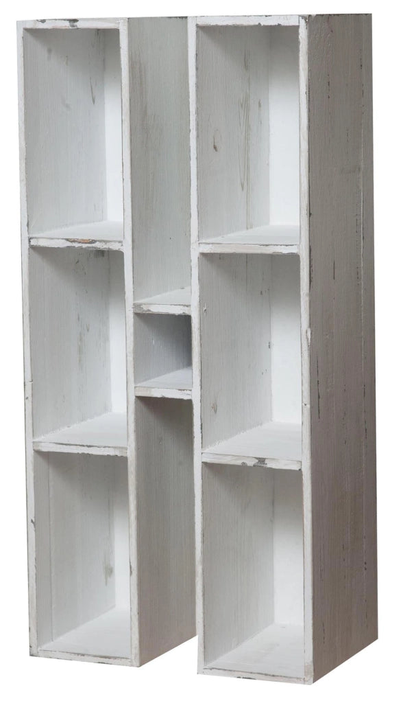Biscottini Bacheca a forma di lettera H in legno bianco anticato L30xPR18xH63 cm Offerta