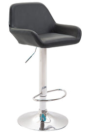 Sgabello Braga in similpelle nero,cromo