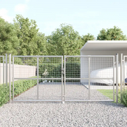 Cancello da Giardino in Rete Argento 300x125 cm in Acciaio Zincato 154531