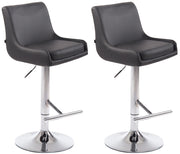 Set 2 Sgabelli Bancone Club in Similpelle grigio,cromo