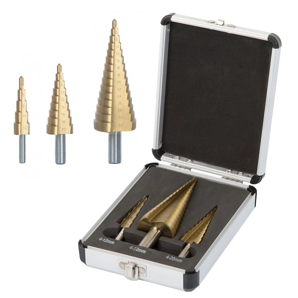 Trade Shop - Prfex3/vb Set Di 3 Punte A Gradino In Acciaio Hss Oro Placcate In Titanio -