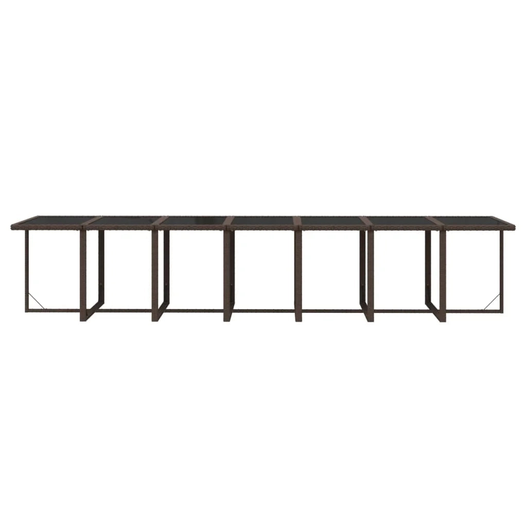 Set da pranzo da giardino mobili da esterno cuscini 19 pz poly rattan marrone 02_0014431