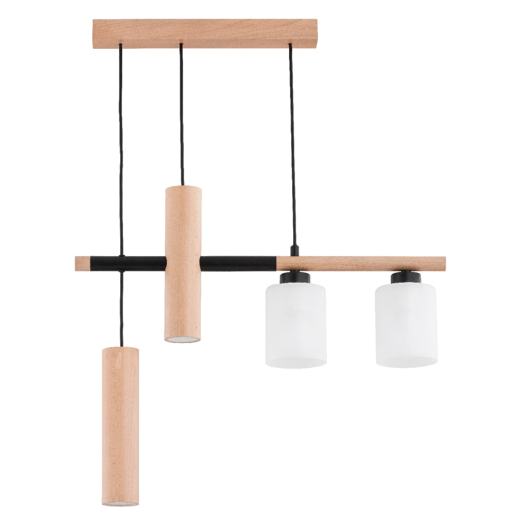 Lampada a sospensione NIMIR Alfa legno 4 luci E27/GU10