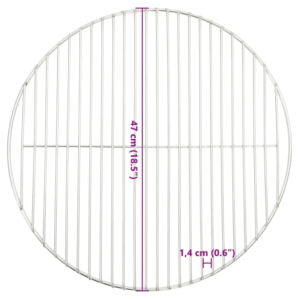 Griglia per Barbecue Rotonda Ã˜47 cm in Acciaio Inossidabile 304
