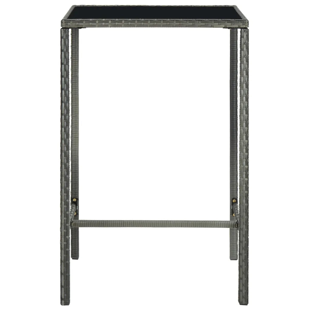 Set da Bar da Giardino 5 pz con Cuscini in Polyrattan Grigio cod mxl 31324