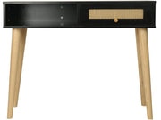 Consolle in canna "Marine" - 100 x 29 x 81 cm - Nera