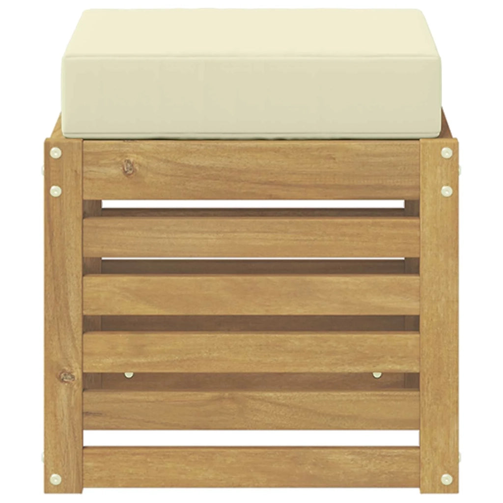 Sedia da giardino-Panca da esterno con cuscino Bianco 906408