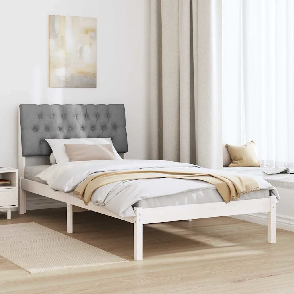 Letto con Testiera Rivestita con testiera Bianco 100 x 200 cm 878843