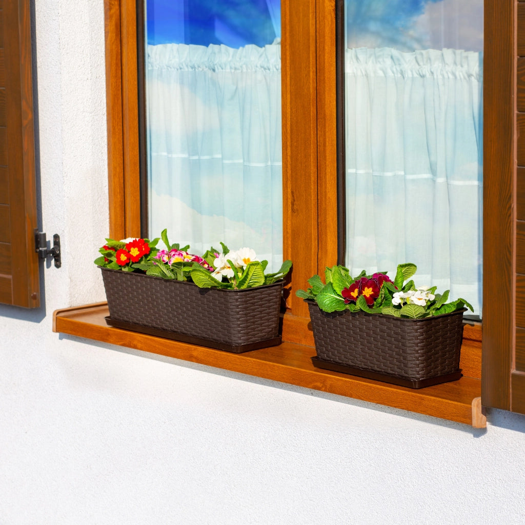 Fioriera da balcone KADAX con supporto, 40 cm, marrone.