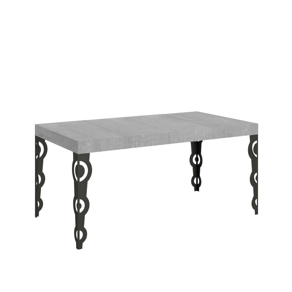 Tavolo allungabile 90X140/244 cm Karamay Premium Cemento telaio Antracite
