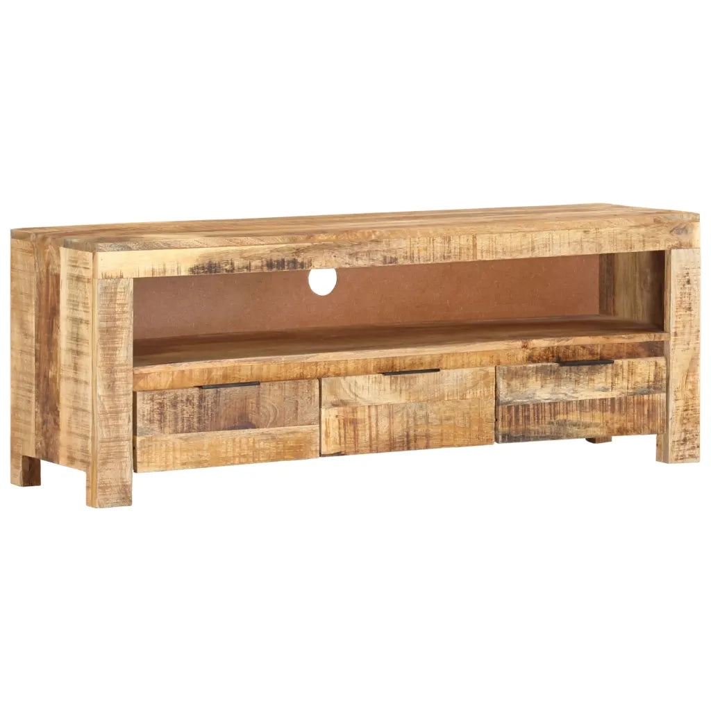 Mobile Porta TV 110x30x40 cm in Legno di Mango Grezzo