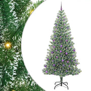 Albero di Natale Artificiale-Albero Natalizio Imbiancato con Luci LED 240 cm 337441