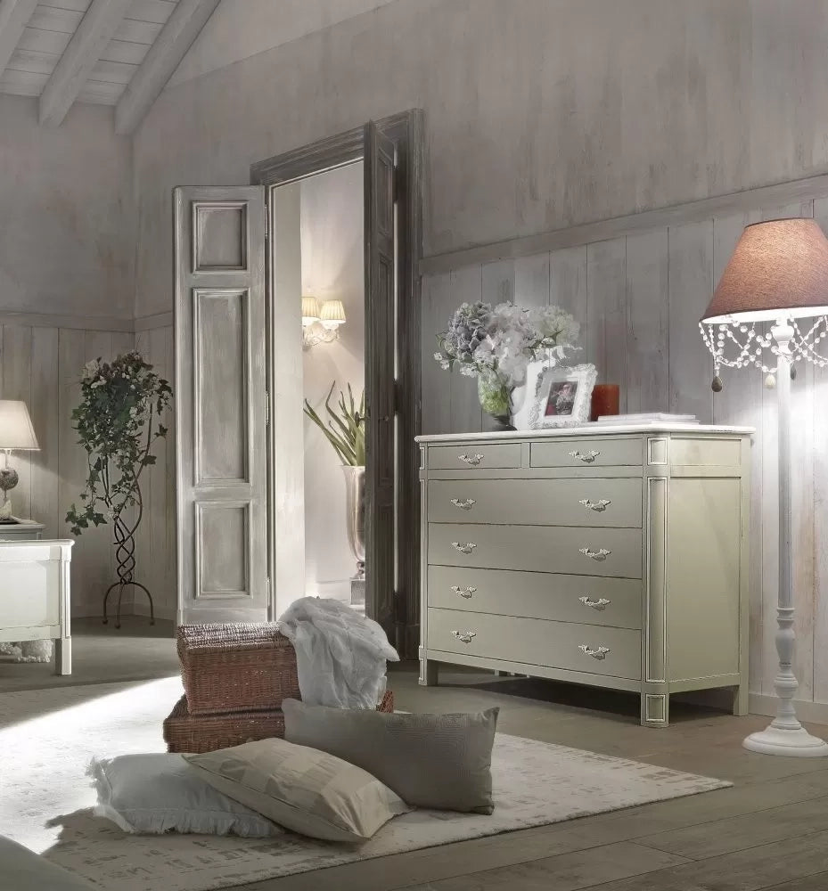 Letto matrimoniale arte povera shabby chic l.183 x p.214 x h.110 - Mobili 2G