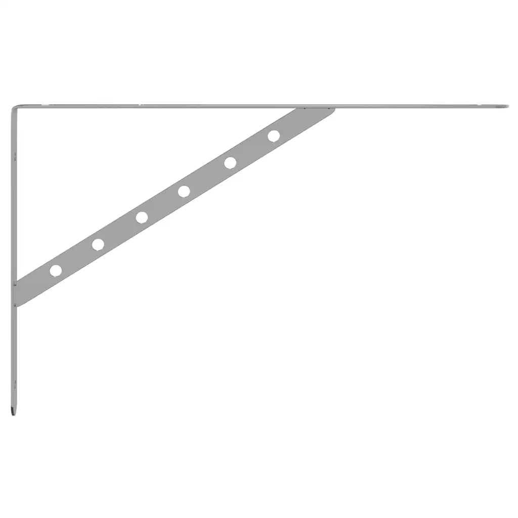 Staffe per Mensola 4 pz 40x2,5x25 cm in Acciaio Inox Argento