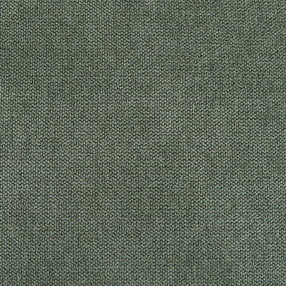 Pouf rettangolare in tessuto color verde, stile retrò, per soggiorno, con gambe in legno