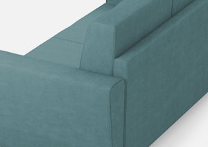 Divano Angolare 6 Posti 288x248x85 cm Yasel in Tessuto Petrolio