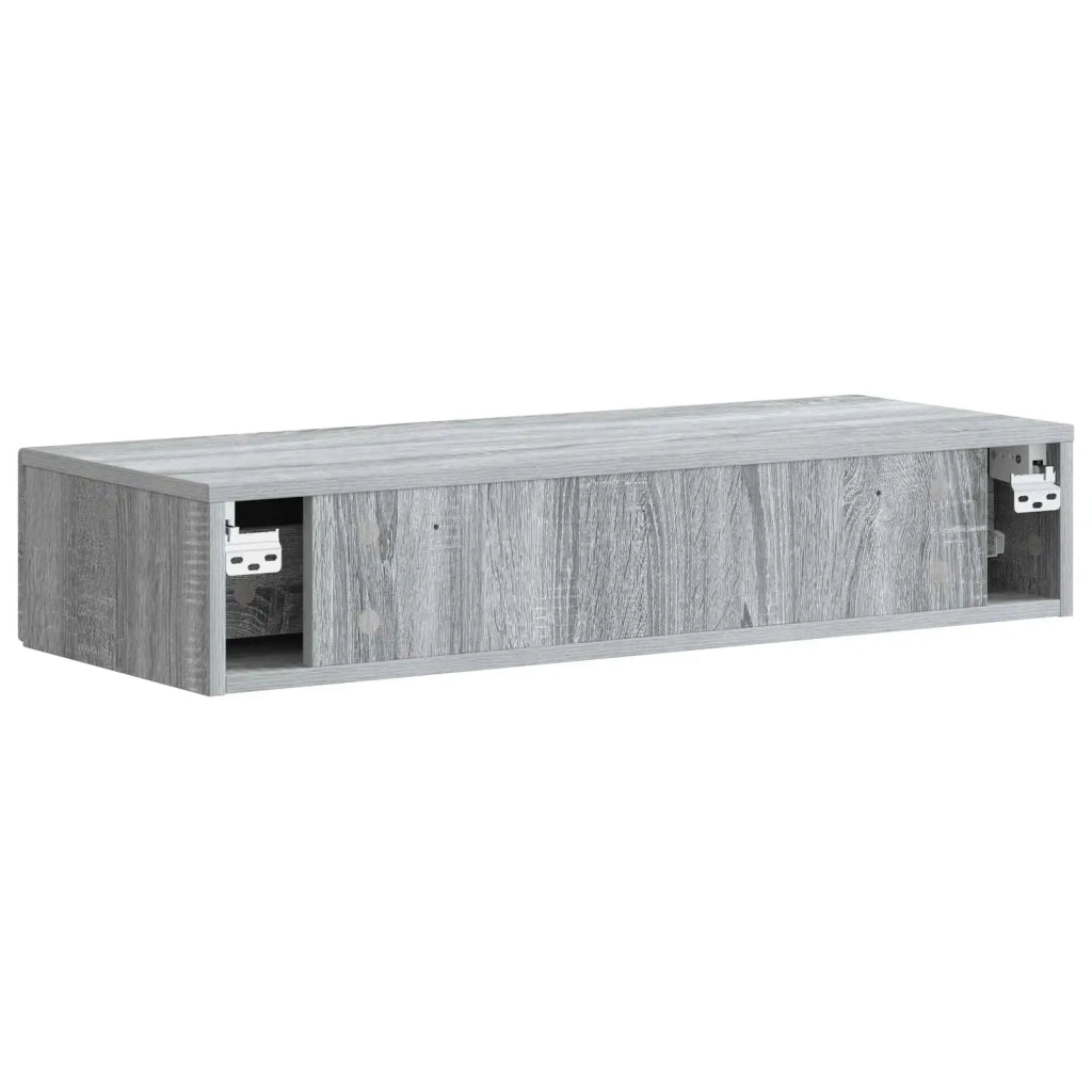 Tavolino da Parete Laterale Grigio Sonoma 87,5 x 34,5 x 17 cm 898501