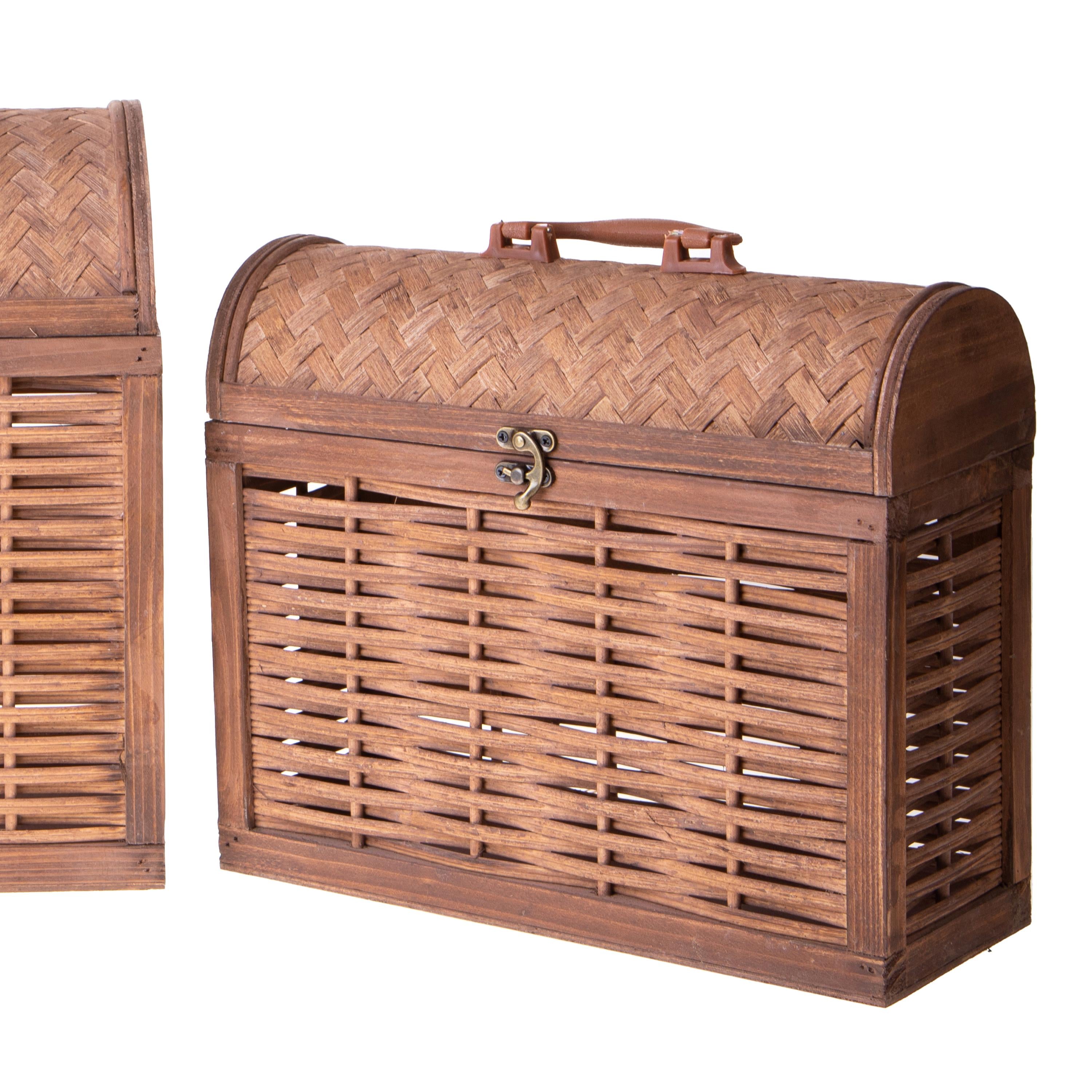 Set 2 Bauletti Rattan 39x18x33 cm