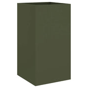 Fioriera | Cassetta per fiori | Vaso Verde Oliva 42x38x75 cm in Acciaio