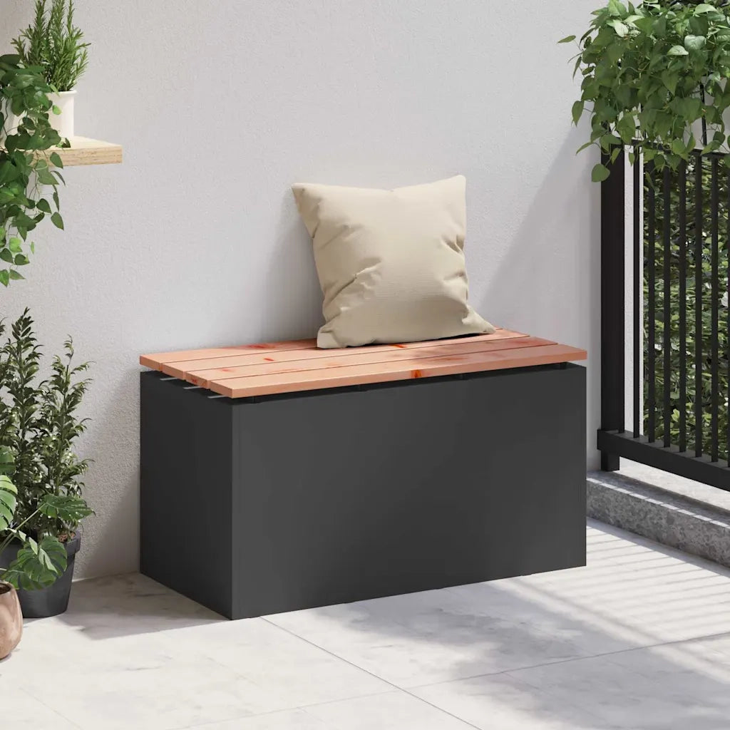 Panchina da giardino Nero 80 x 40 x 43 cm Acciaio