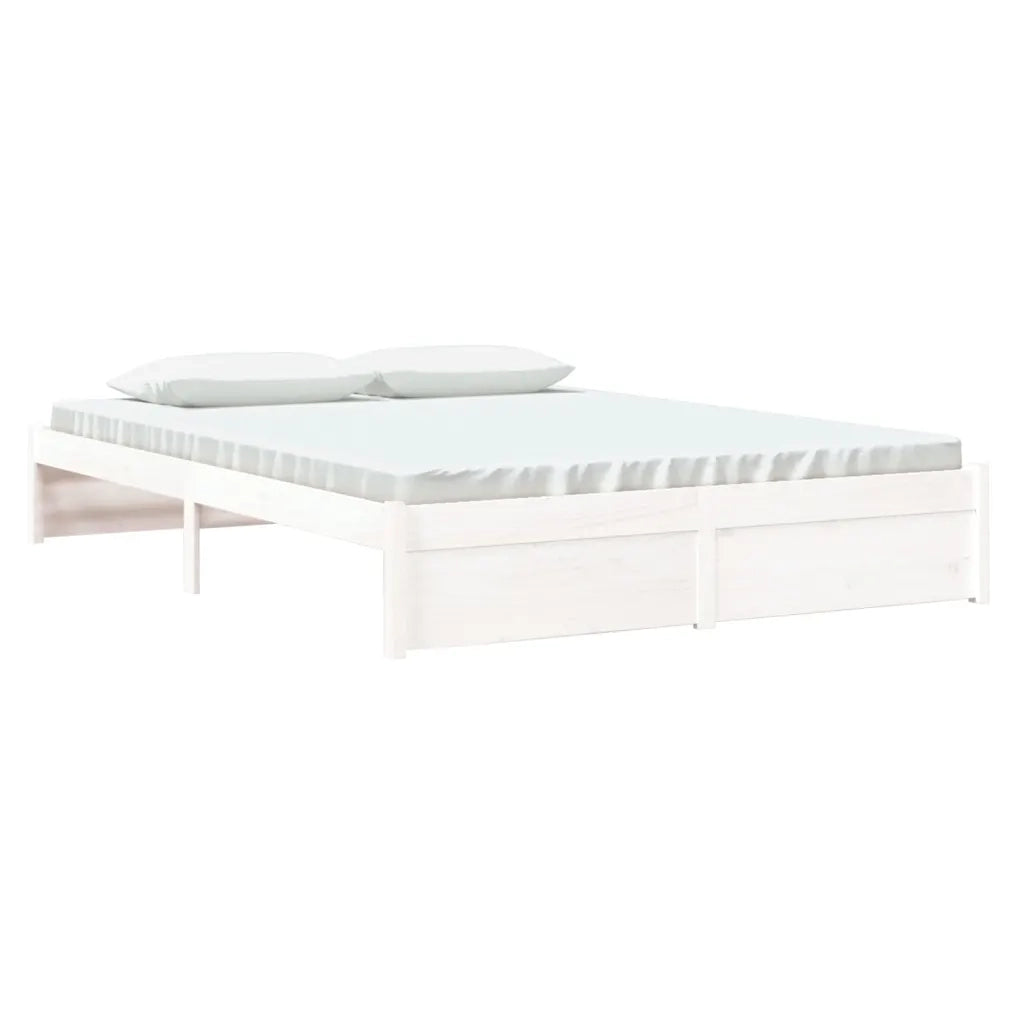 Giroletto-Struttura Letto Bianco in Legno Massello 160x200 cm 642622