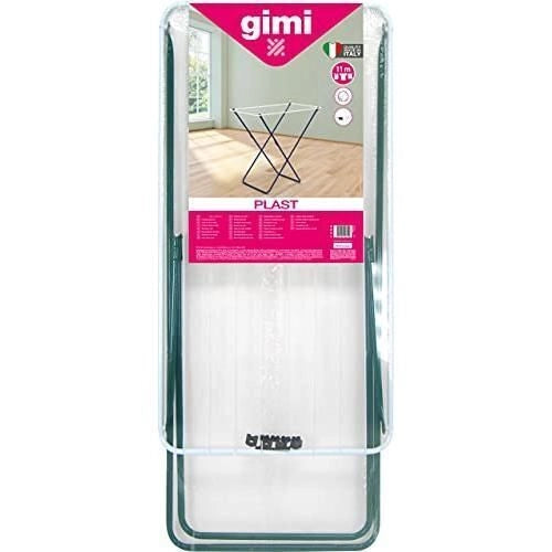 Gimi PLAST Stendibiancheria a Cavalletto da Pavimento Acciaio Plastificato 11 m Portata 10 Kg colore Blu Bianco