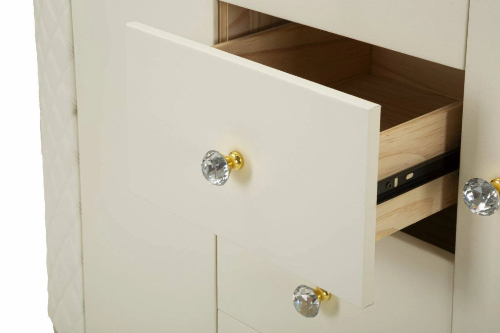 Credenza Grotte, Buffet da soggiorno, Madia da salotto, Dispensa da cucina, 120x40 h85 cm, Bianco e Oro