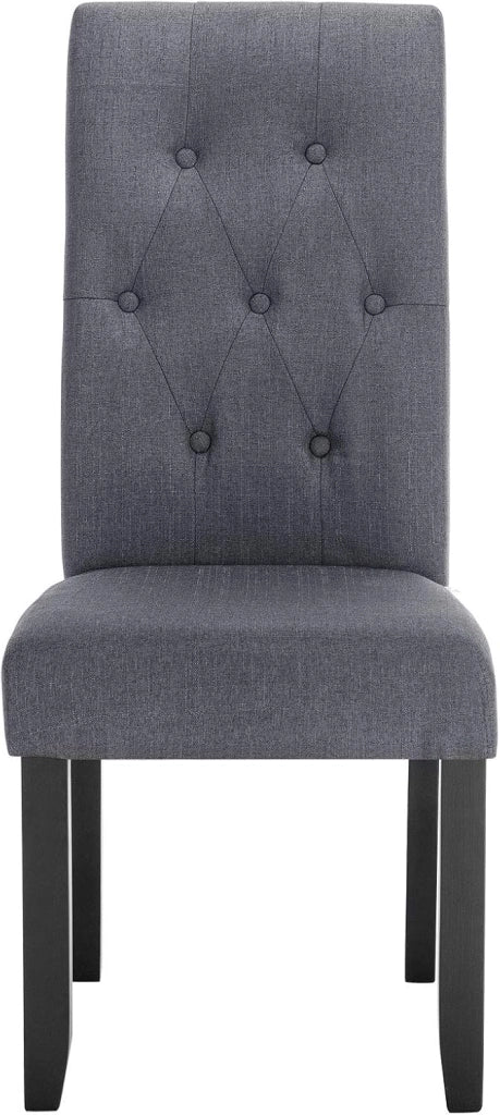 Sedie Sala da Pranzo per Cucina Ristorante Sedia Imbottita con Schienale senza Braccioli Tessuto di Lino Grigio Scuro BH106dgr-2