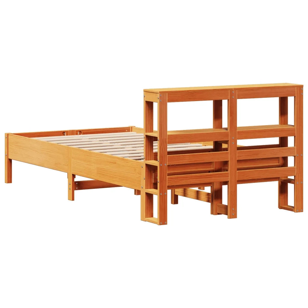 Letto senza Materasso Marrone Cera 120x190 cm in Legno di Pino 3306167