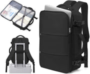 Valigetta a mano per viaggio aereo 40x20x25 cm, zaino per bagaglio a mano impermeabile con tasca per laptop 14 pollici, nero