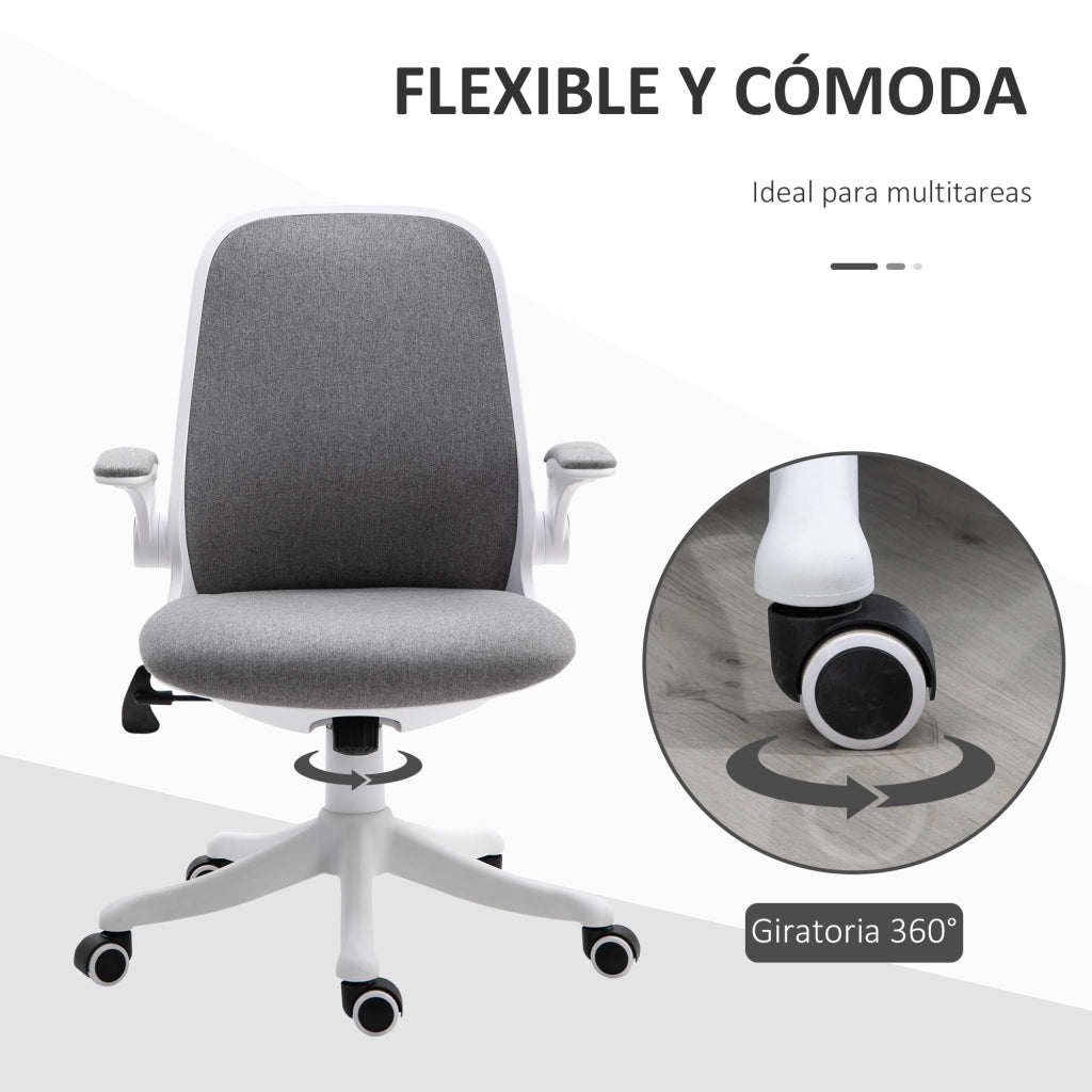Sedia da ufficio girevole con schienale basculante e braccioli ¨C Minimal ¨C Grigio 62,5x60x94-104 cm