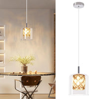 Lampada a sospensione ZMH per sala da pranzo 1 fiamma comodino G9 lampada a sospensione in cristallo scale