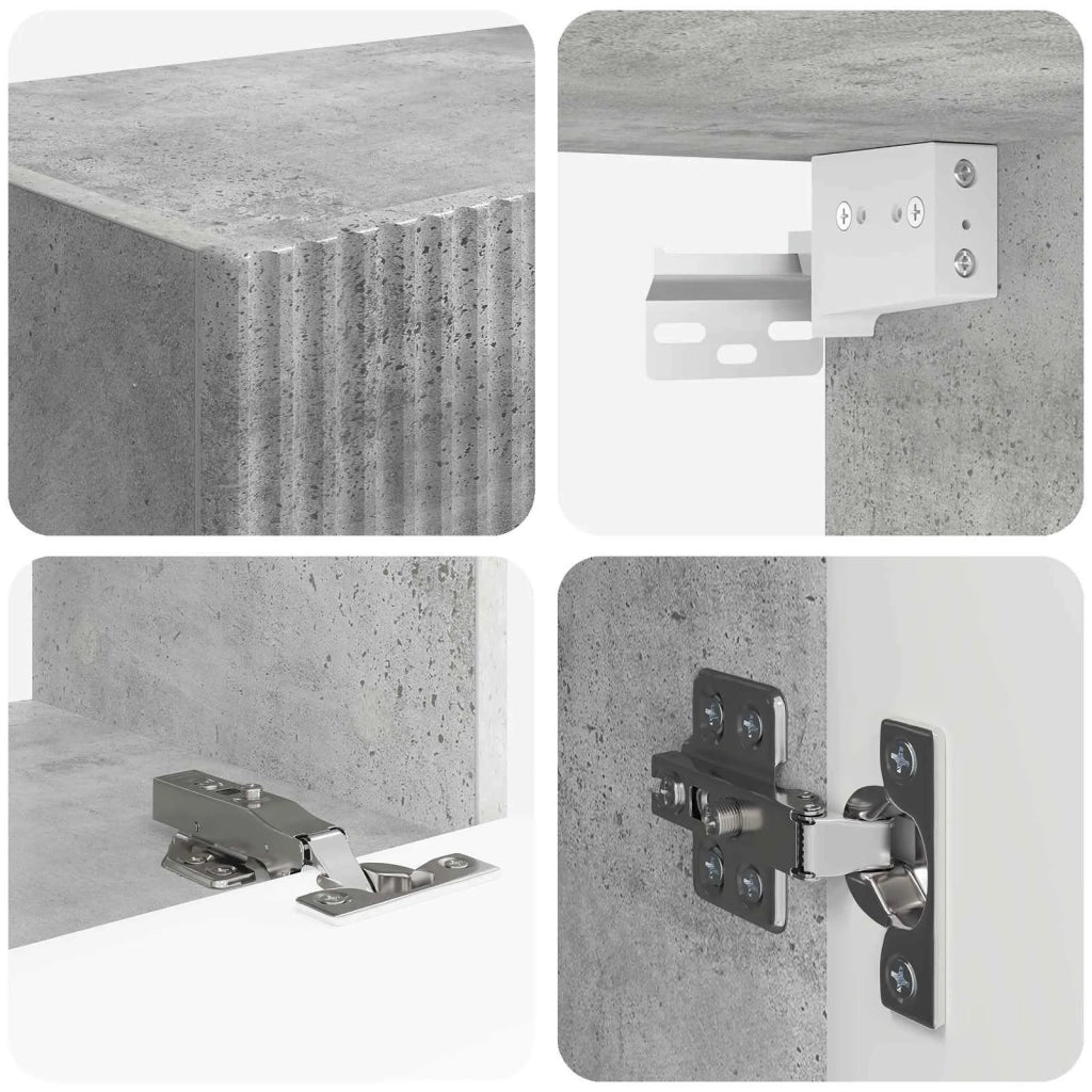 Set di Mobiletto da TV a Parete 4 pcs Grigio cemento 3408910