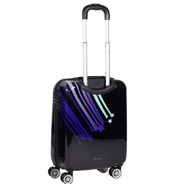 Valigia trolley rigida ABS, 55x20x40cm, ruote, maniglie, più scomparti Barbie