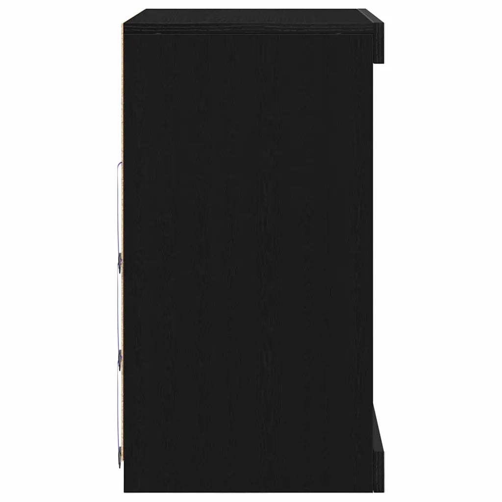Credenza-Buffet-Armadio da cucina Rovere Nero 60.5 x 37 x 67 cm Legno multistrato