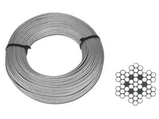 FUNE METALLICA IN ACCIAIO INOX AISI 316 49 FILI- - ø mm.6 rotoli da mt.10 - 1 rotolo QUALITY