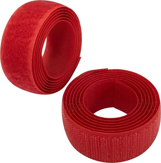 Nastro Velcro 25 mm 1 m - organizzatore-cable - cintura per borse da abbigliamento - poliammide e poliestere - colore: rosso lampone per bambini