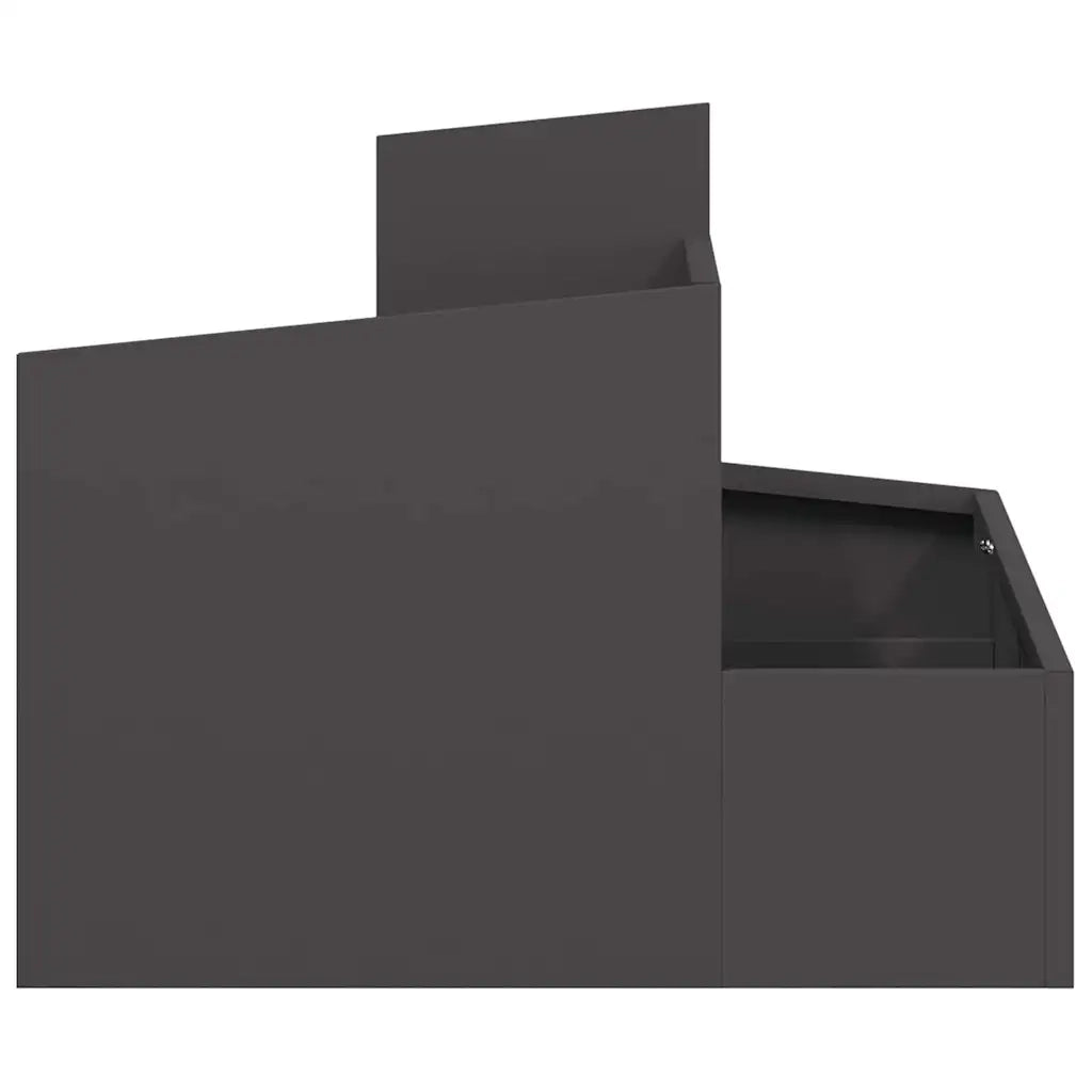 Vaso da giardino Nero 60 x 60 x 50 cm Acciaio laminato a freddo 873571