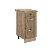 Vicco Mobiletto base per cucina Rovere artigianale 40 cm con cassetti, PL Rovere