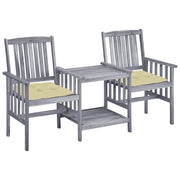 Sedie da Giardino con Cuscini e Tavolino in Massello di Acacia cod mxl 43629